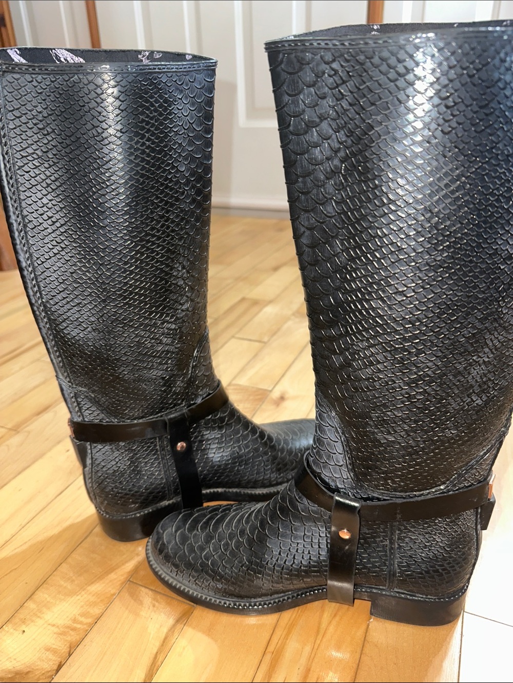Ted Baker Crocodile Textured Rubber Rain Boots - Picture 5 of 11